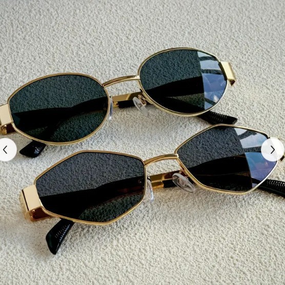Women'S Fashion Eyeglasses - Occhiali da Sole Rotondi in Metallo