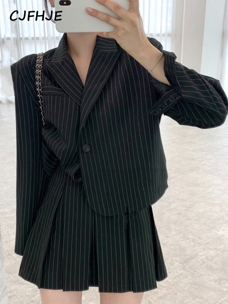Women'S Fashion Leather Jacket - CJFHJE Fashion Stripe Blazer donna autunno