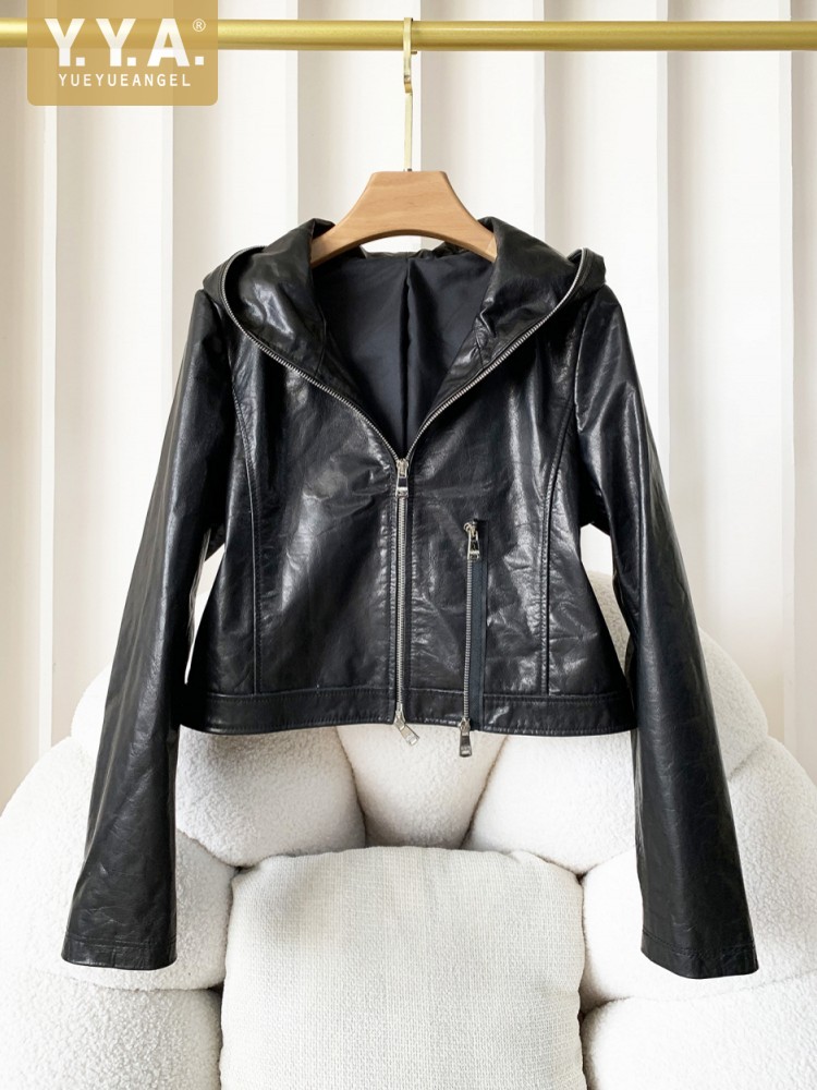 Women'S Fashion Leather Jacket - Giacca Casual Autunnale da Donna in