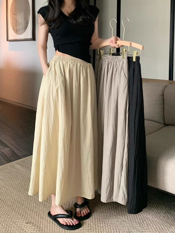 A-Line Skirt Midi - Gonna lunga a pieghe drappeggiata a