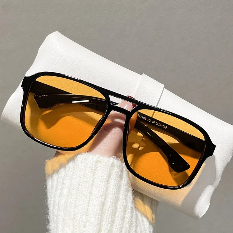 Women'S Fashion Eyeglasses - Occhiali da Sole Quadrati con Doppio
