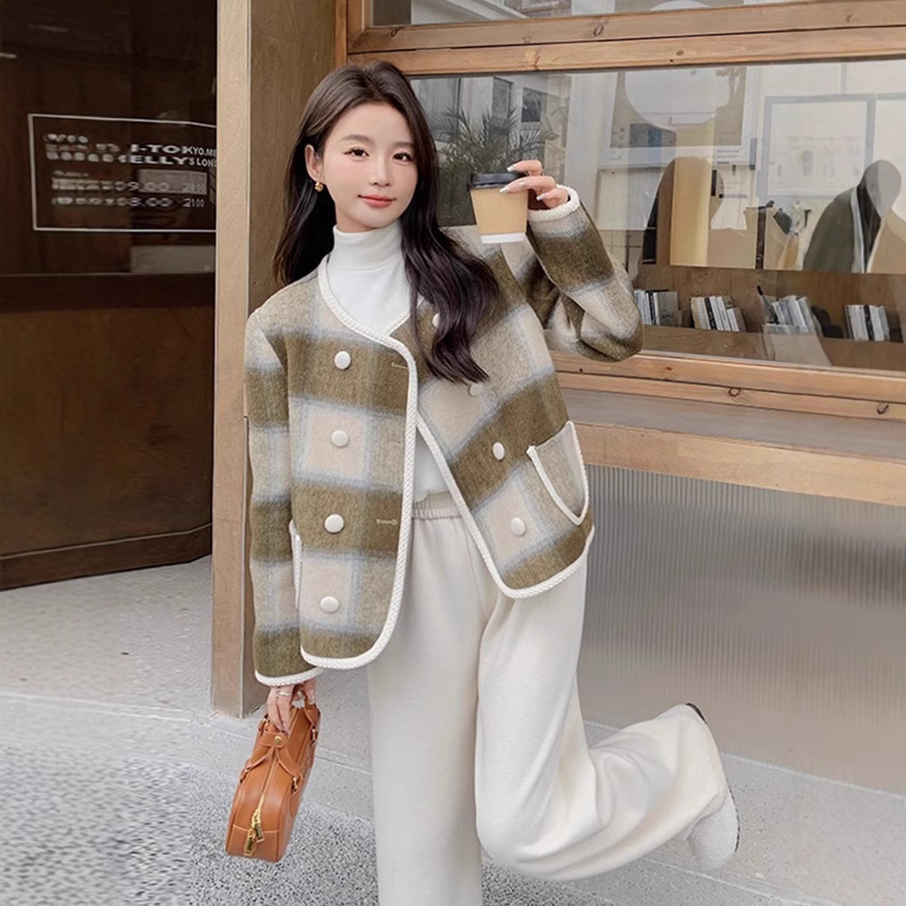 Sherpa Coat Women - Giacca in Tweed Blu da Donna