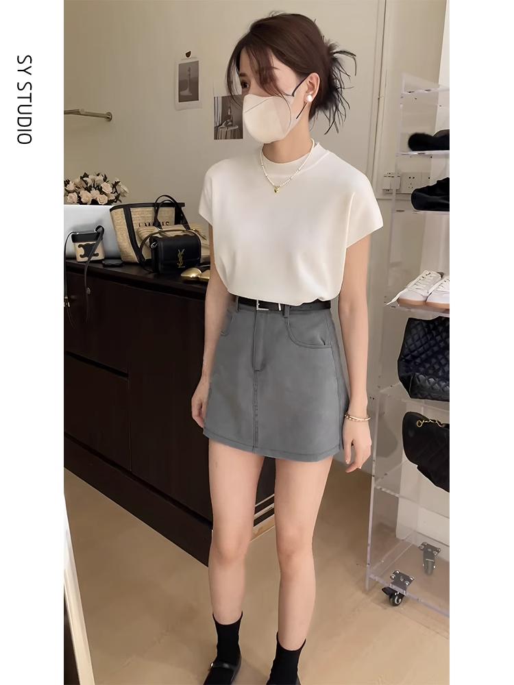 Women'S Fashion Petite - Set Due Pezzi con Top Lavorato