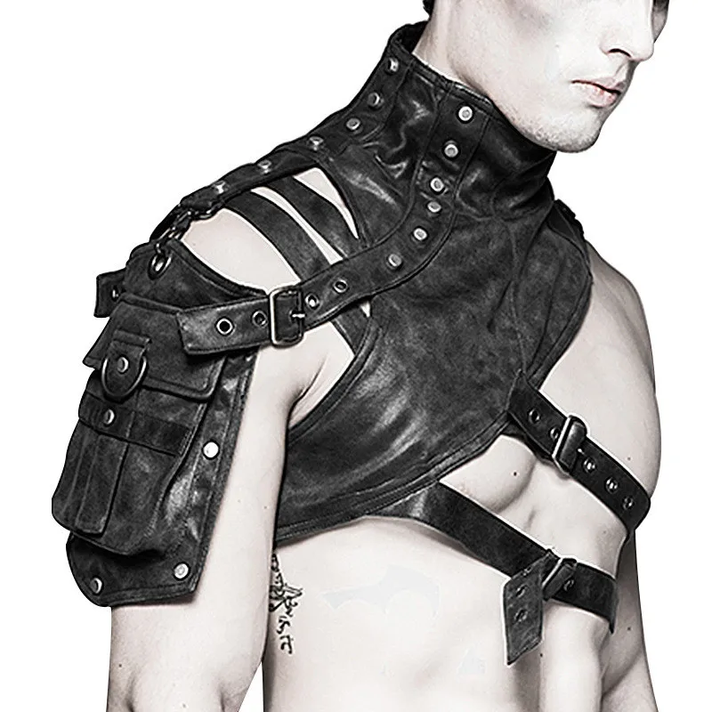 Women'S Fashion Leather Jacket - Steampunk Medievale Armatura in pelle Gilet