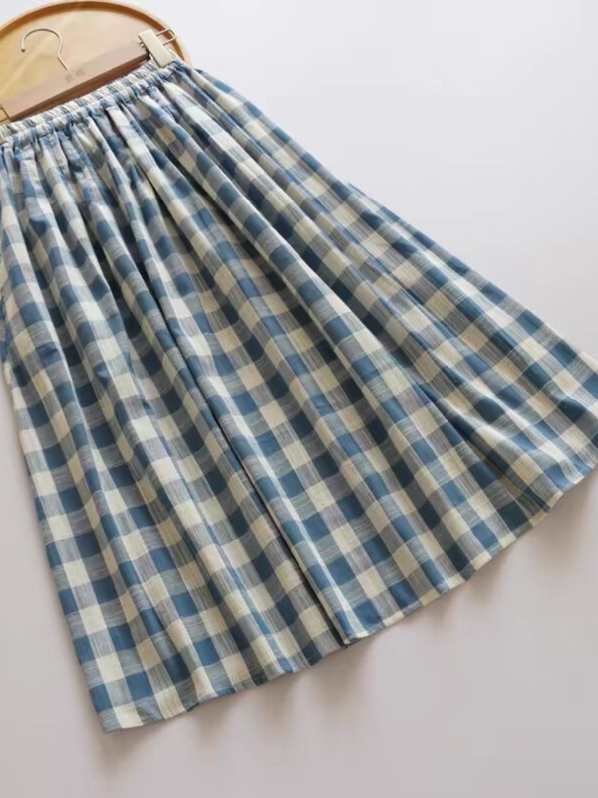 A-Line Skirt Midi - Gonna midi ampia a quadri blu
