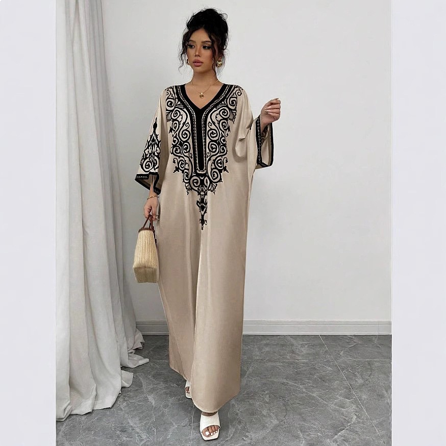Maxi Dress Boho - Abito lungo a fiori con scollo