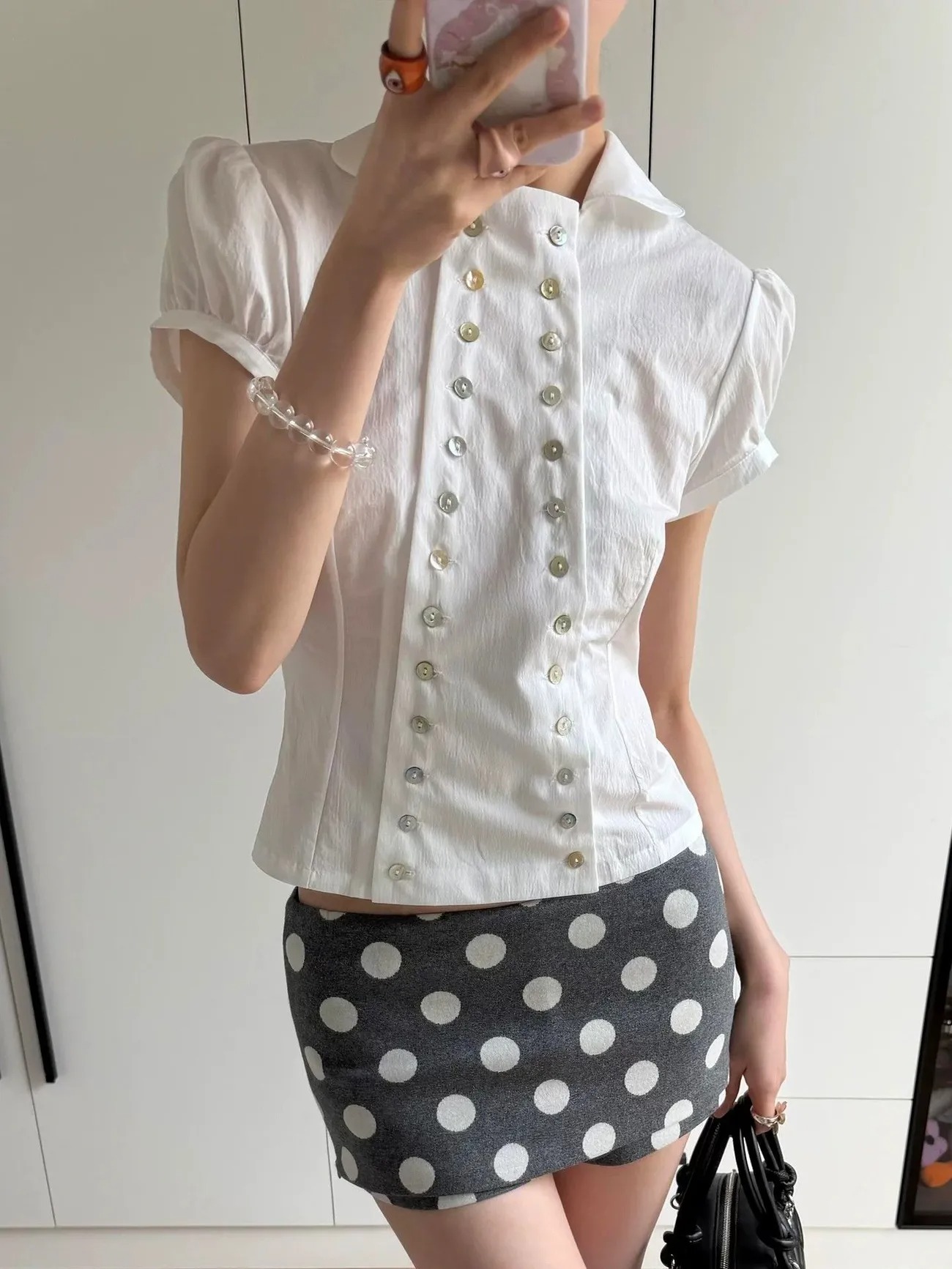 Women'S Y2K Fashion Aesthetic - Camicetta con Colletto Peter Pan Stile