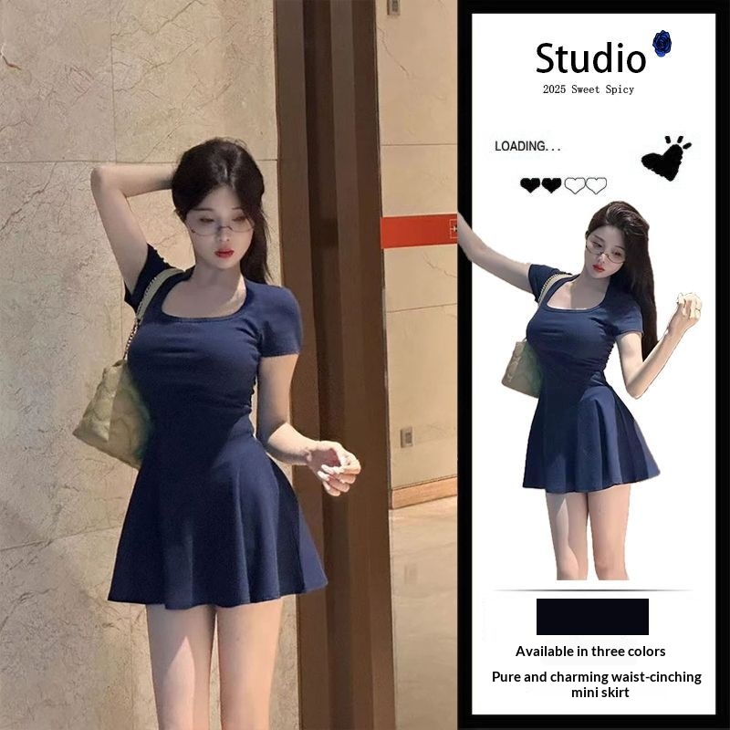 Women'S Fashion Petite - Abito Mini Estivo in Stile Coreano,