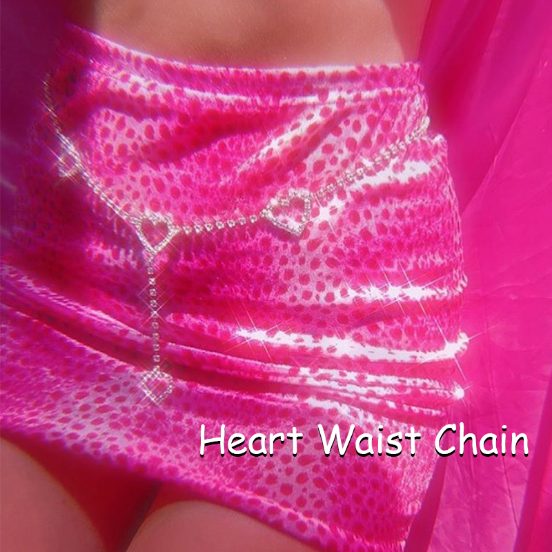 Women'S Y2K Fashion Aesthetic - 2000s catena di vita a cuore