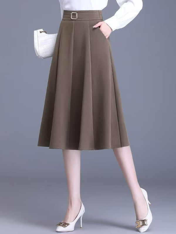 Gonna midi a pieghe colorata s - A-Line Skirt Midi recensione e prezzo