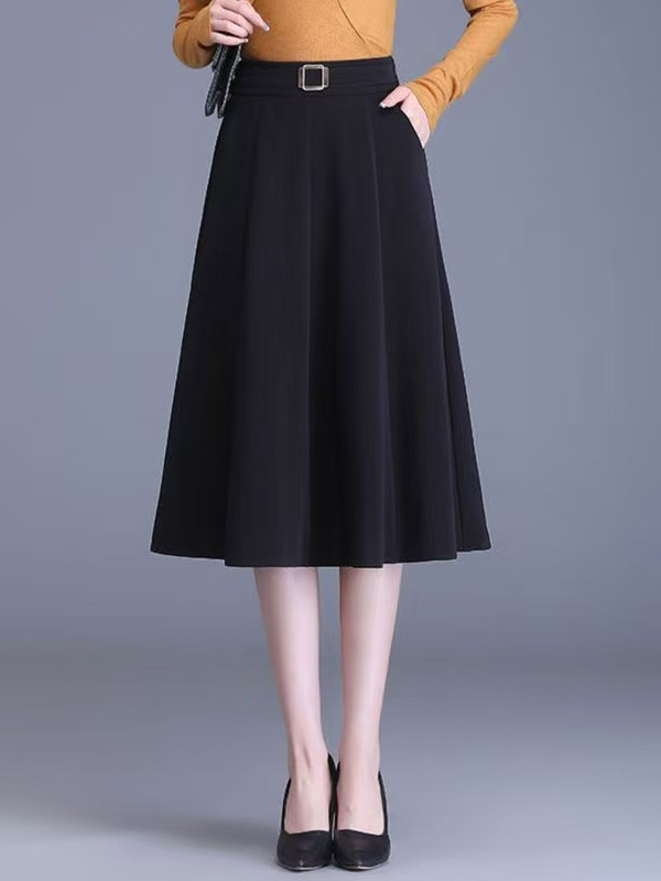 Gonna midi a pieghe colorata s - A-Line Skirt Midi recensione e prezzo