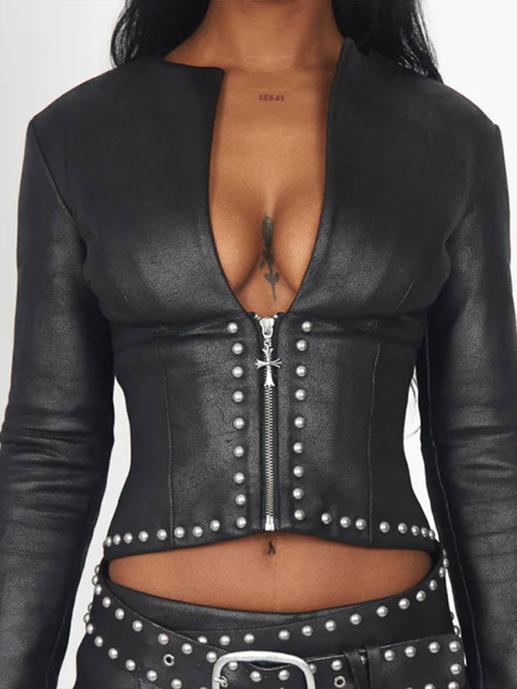 Completo da Donna in Pelle PU  - Women'S Fashion Leather Jacket recensione e prezzo