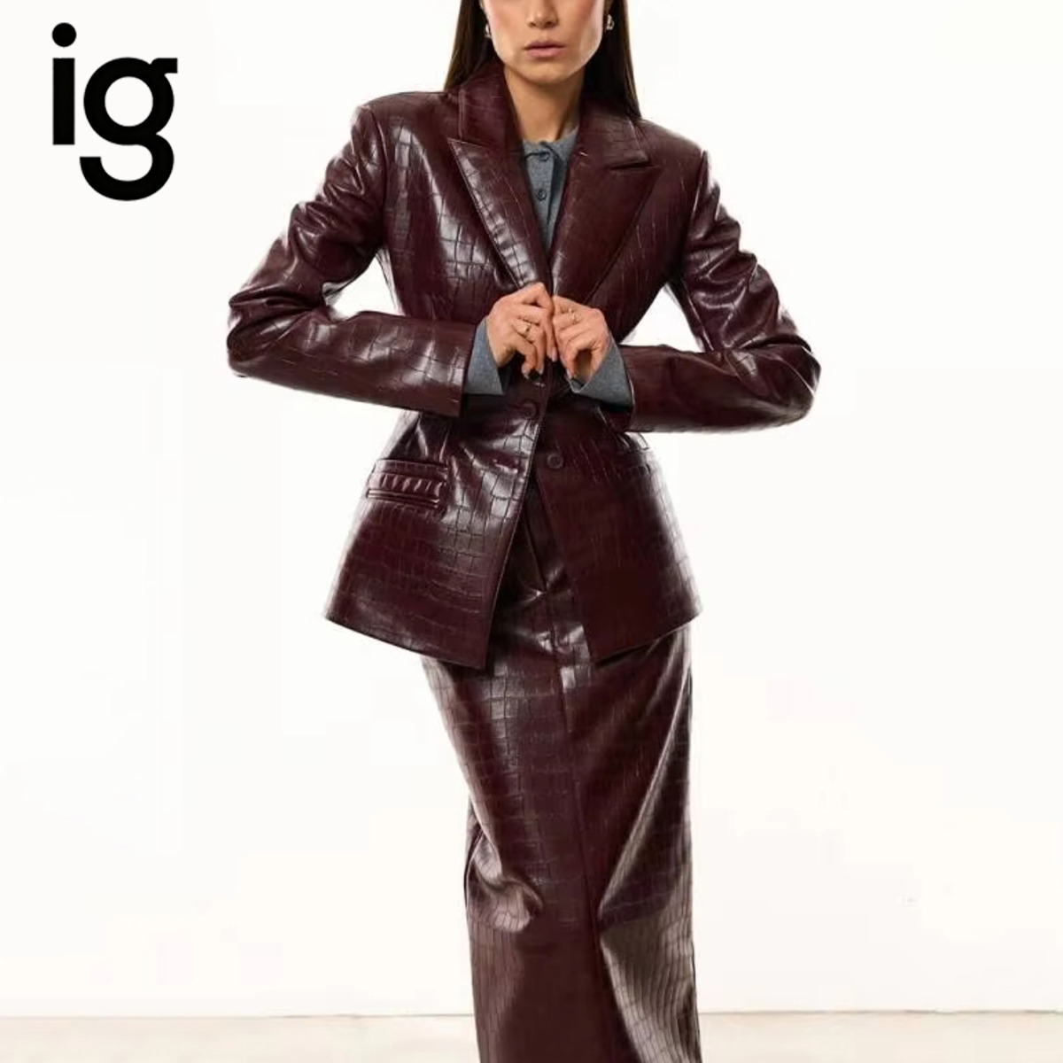 IG Set da Donna in Ecopelle Ef - Women'S Fashion Leather Jacket recensione e prezzo
