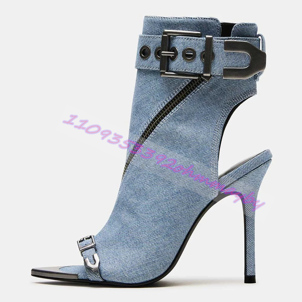 Stivali Estivi in Denim Blu a  - Women'S Fashion Belts recensione e prezzo
