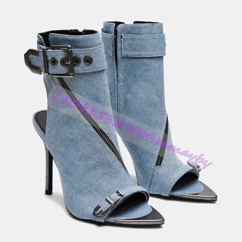 Stivali Estivi in Denim Blu a  - Women'S Fashion Belts recensione e prezzo