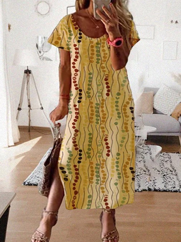 Abito midi stampato giallo tag - Maxi Dress Boho recensione e prezzo