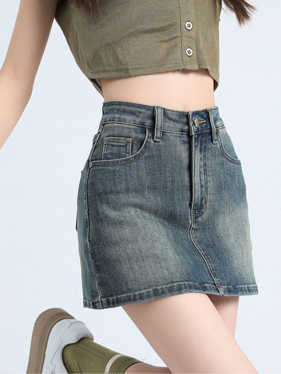 Gonna-pantalone in denim vinta - Denim Shorts Women recensione e prezzo